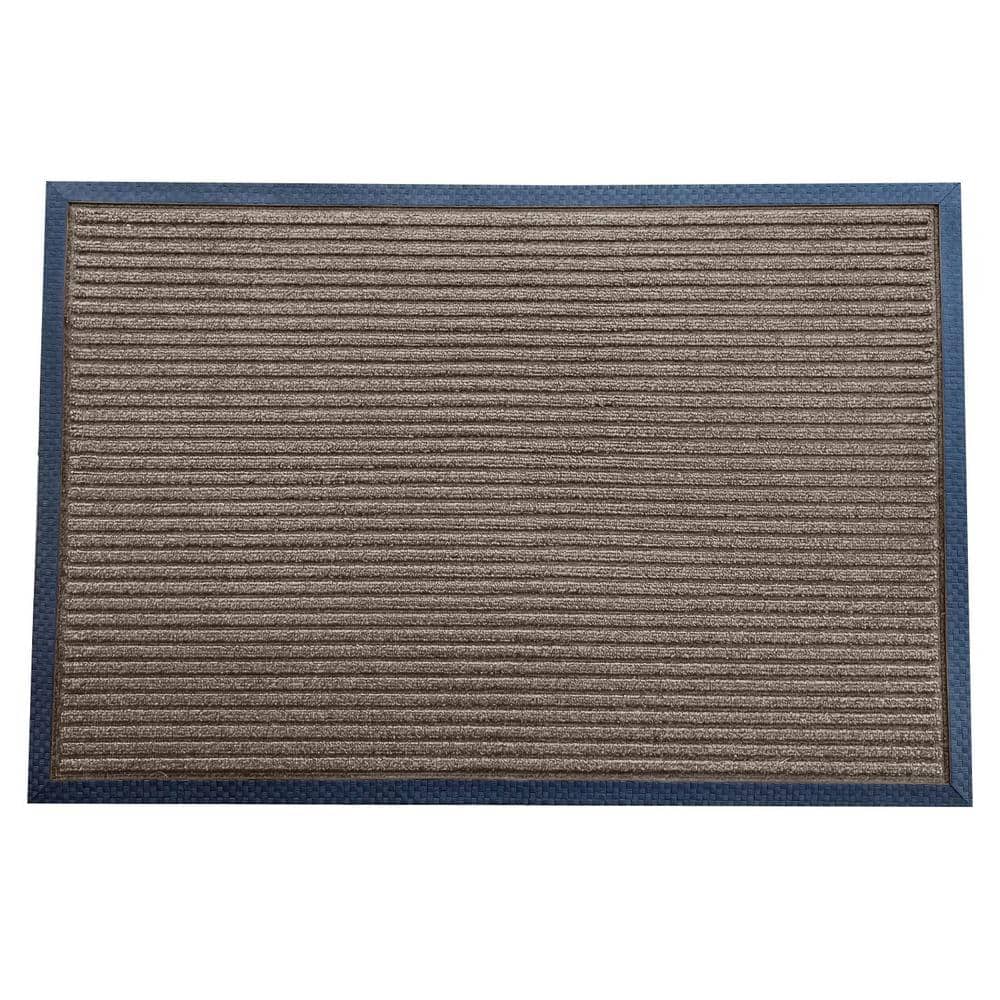 Envelor Indoor Outdoor Doormat Brown 24 in. x 36 in. Stripes Floor Mat
