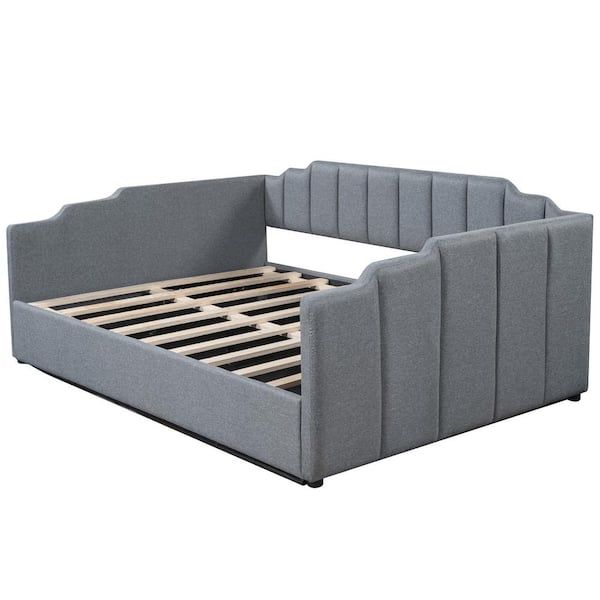 Gray Full Upholstered Daybed with Underneath Storage