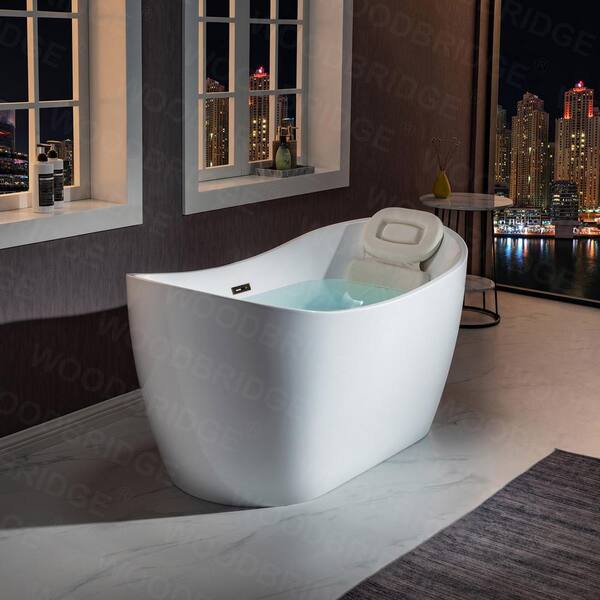 Eureka 59 in. Acrylic FlatBottom Double Slipper Bathtub with Oil Rubbed Bronze Overflow and Drain Included in White Eureka 59 in. Acrylic FlatBottom Double Slipper Bathtub with Oil Rubbed Bronze Overflow and Drain Included in White