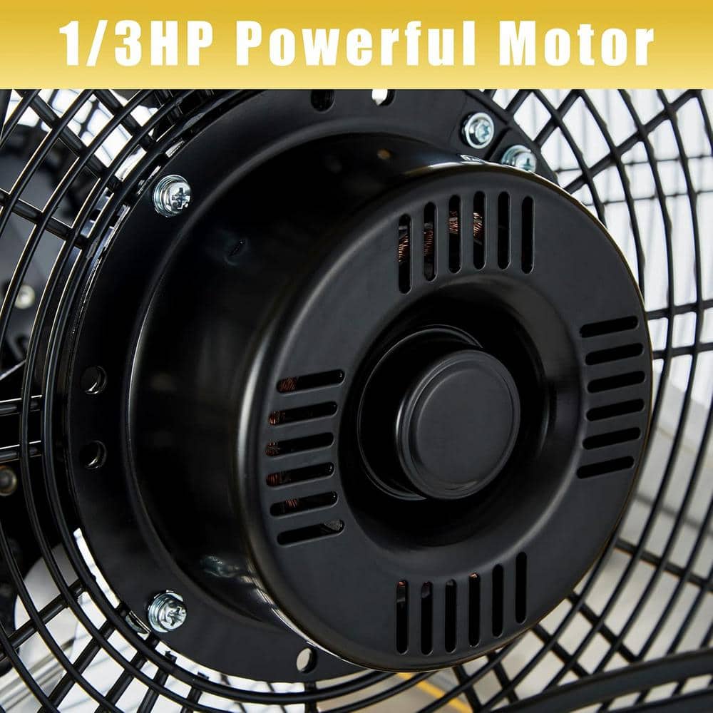 30 Inch Yellow High Velocity Aluminum Drum Floor Fan