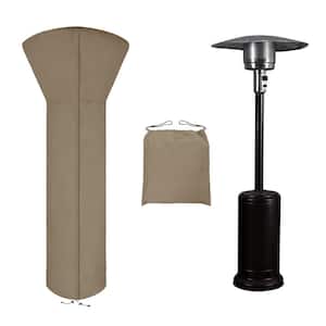 89 in. H x 33 in. D x 19 in. B Patio Heater Cover with Zipper and Storage Bag, Waterproof Outdoor Heater Cover, Camel