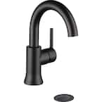 Trinsic Single Hole Single-Handle Bathroom Faucet with Metal Drain Assembly in Matte Black