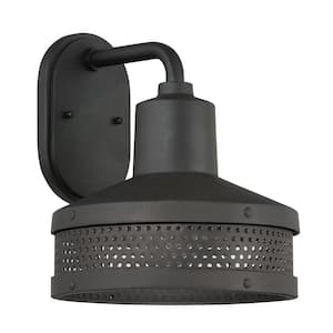 Abalone Point Black Outdoor Hardwired Wall Mount Sconce with no Bulbs Included