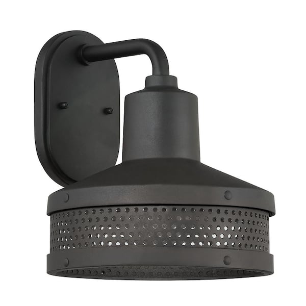 Minka Lavery Abalone Point Black Outdoor Hardwired Wall Mount Sconce with no Bulbs Included