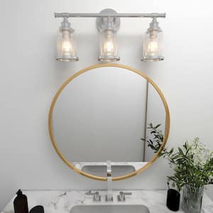 23.5 in. 3-Light Gray Vanity Light Fixture All-In-One Bathroom Set (5-Piece)