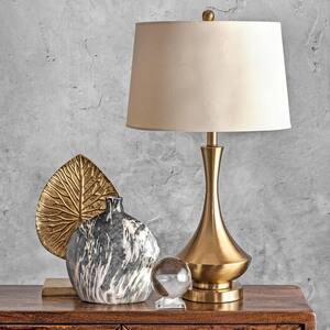 Hazleton 27 in. Gold Traditional Table Lamp with Shade