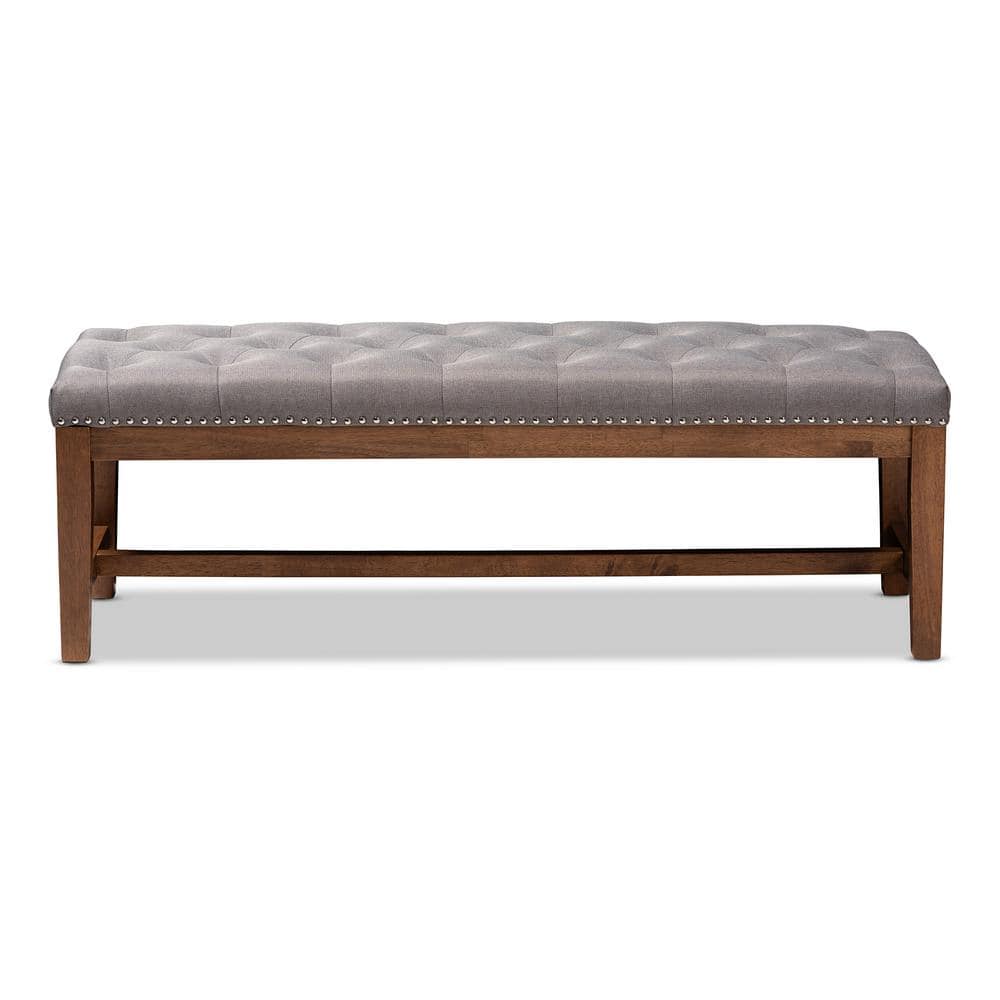 Baxton Studio Ainsley Gray Bench 147-8231-HD - The Home Depot