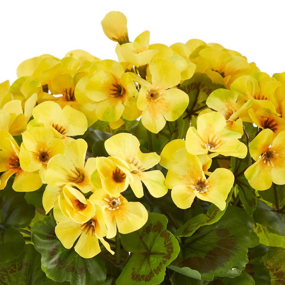Yellow Geranium Artificial Plant in Ceramic Pot for Indoor/Outdoor