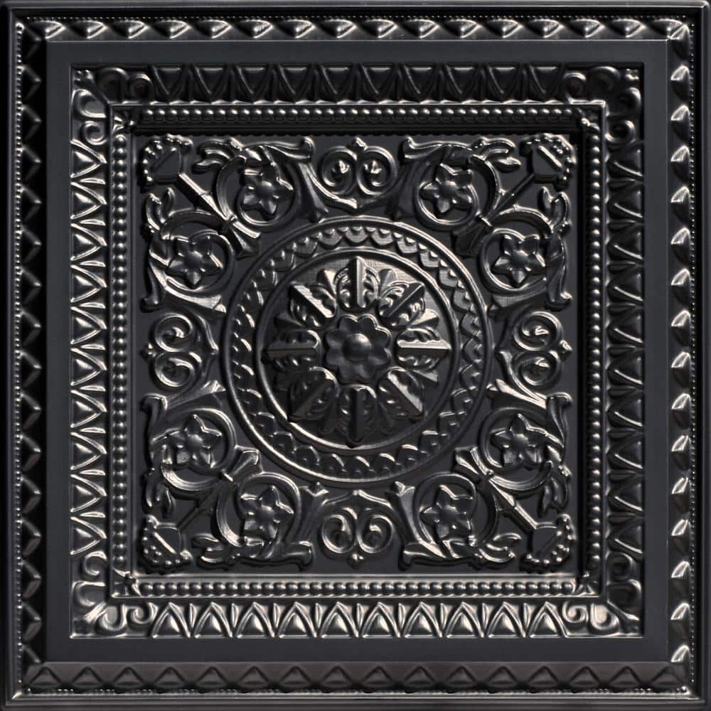 La Scala Black 2 ft. x 2 ft. PVC Glue-up or Lay-in Faux Tin Ceiling Tile (40 sq. ft./case) price history on PriceWatchPro