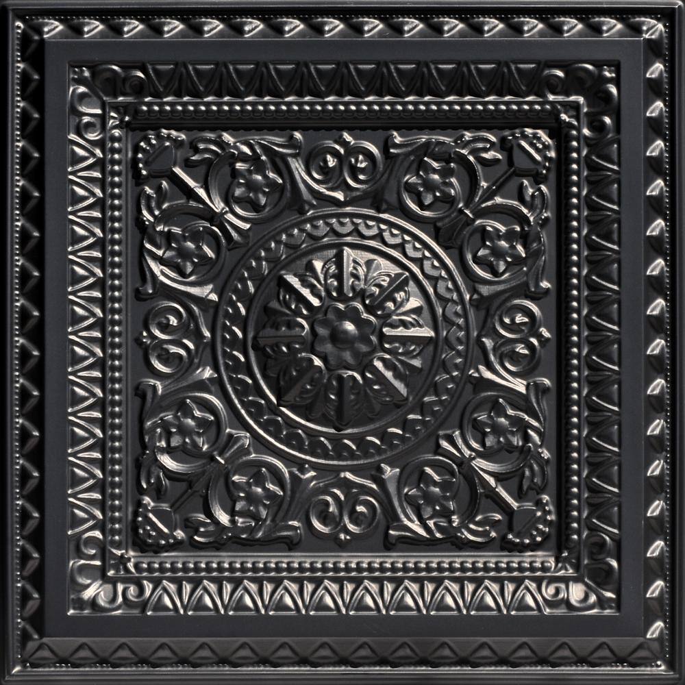 La Scala Black 2 ft. x 2 ft. PVC Glue-up or Lay-in Faux Tin Ceiling Tile (200 sq. ft./case) price history on PriceWatchPro