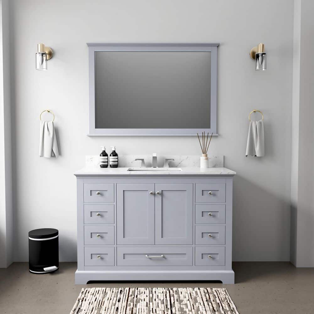 Dukes 48 in. W x 22 in. D Dark Grey Single Bath Vanity and Carrara Marble Top price history on PriceWatchPro