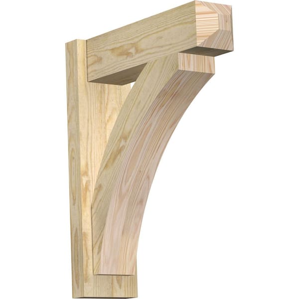 Ekena Millwork 6 in. x 24 in. x 20 in. Douglas Fir Thorton Craftsman Rough Sawn Outlooker