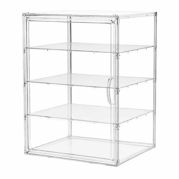 4-Tier Clear PET Cake Stand with Magnetic Seal Door and Snap-Together Display Case