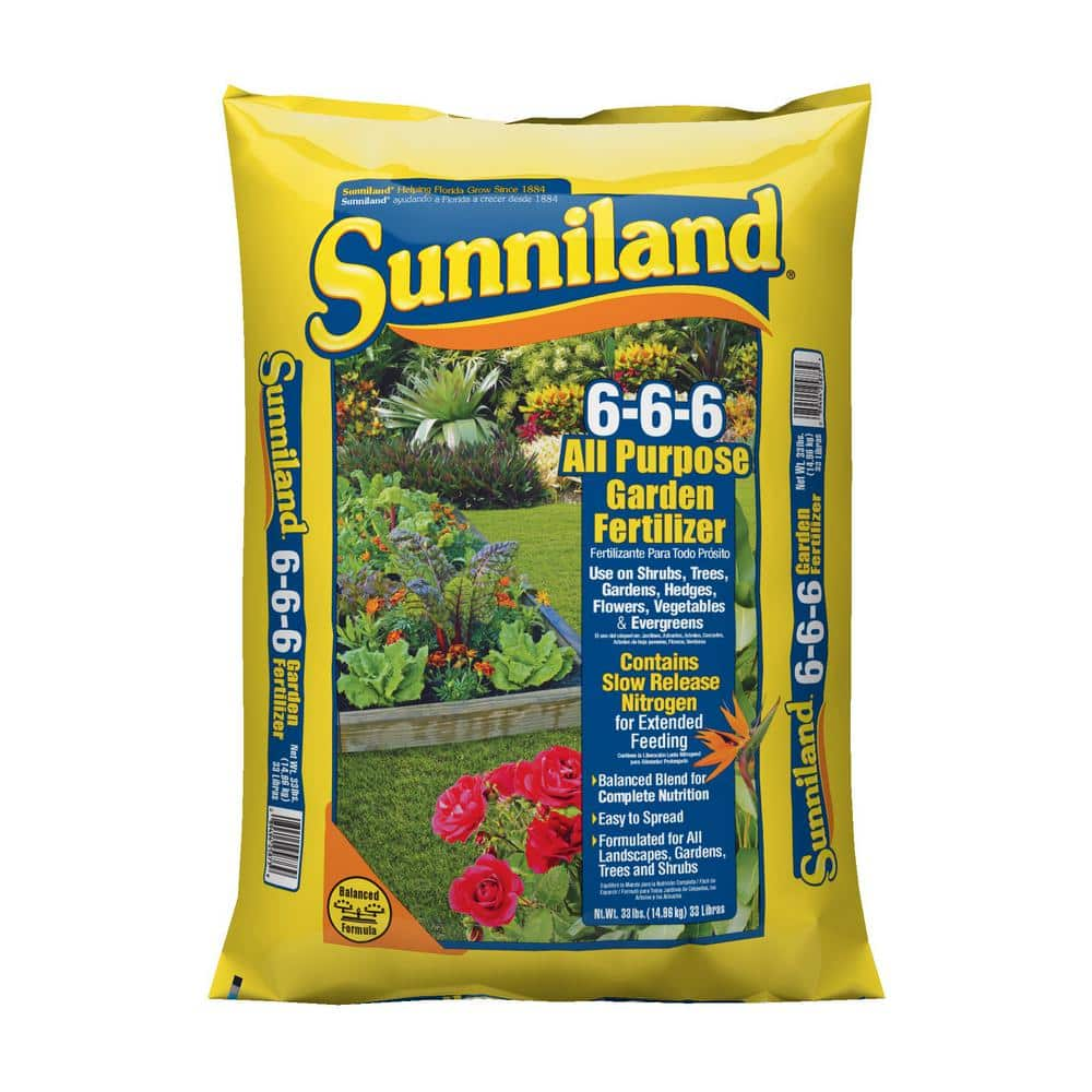 Sunniland 33 lbs. 6-6-6 Organic All Purpose Garden Dry Fertilizer ...