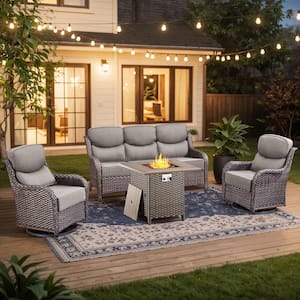 Gymojoy Holion 4-Piece Outdoor Conversation Set with Fire Pit