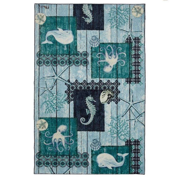 Mohawk Home Indigo Sea Navy 8 ft. x 10 ft. Area Rug
