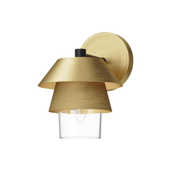 Tetsu 6-in 1 Light 60-Watt Brushed Gold/Clear Glass Vanity Light