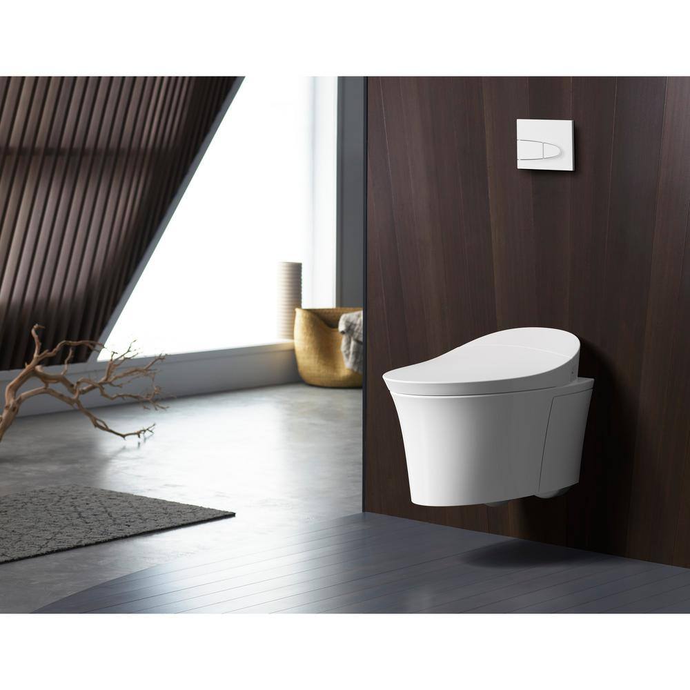 White Wall-Mounted Dual Flush High Efficiency Toilet