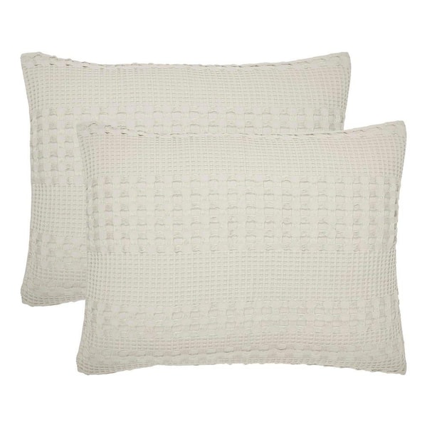 Waffle Weave Natural Cotton Standard Sham (Set of 2)