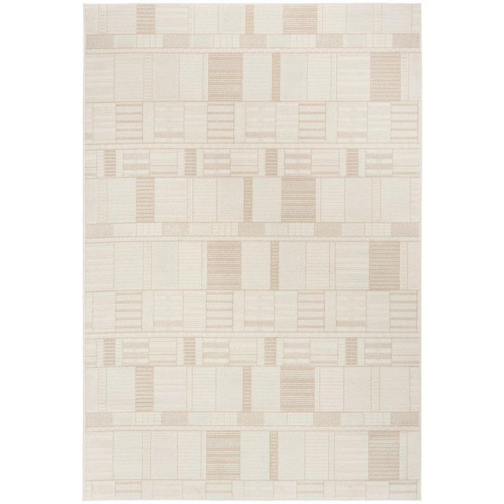 Nordic Ivory Beige 4 ft. x 6 ft. Geometric Contemporary Area Rug price history on PriceWatchPro