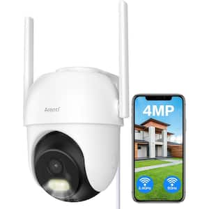 4MP Home Hardwired Surveillance WiFi Camera, Pan/Tilt, 2.4G/5GHz Bands, Night Vision, Sound/Light Alarm, AI Filtering