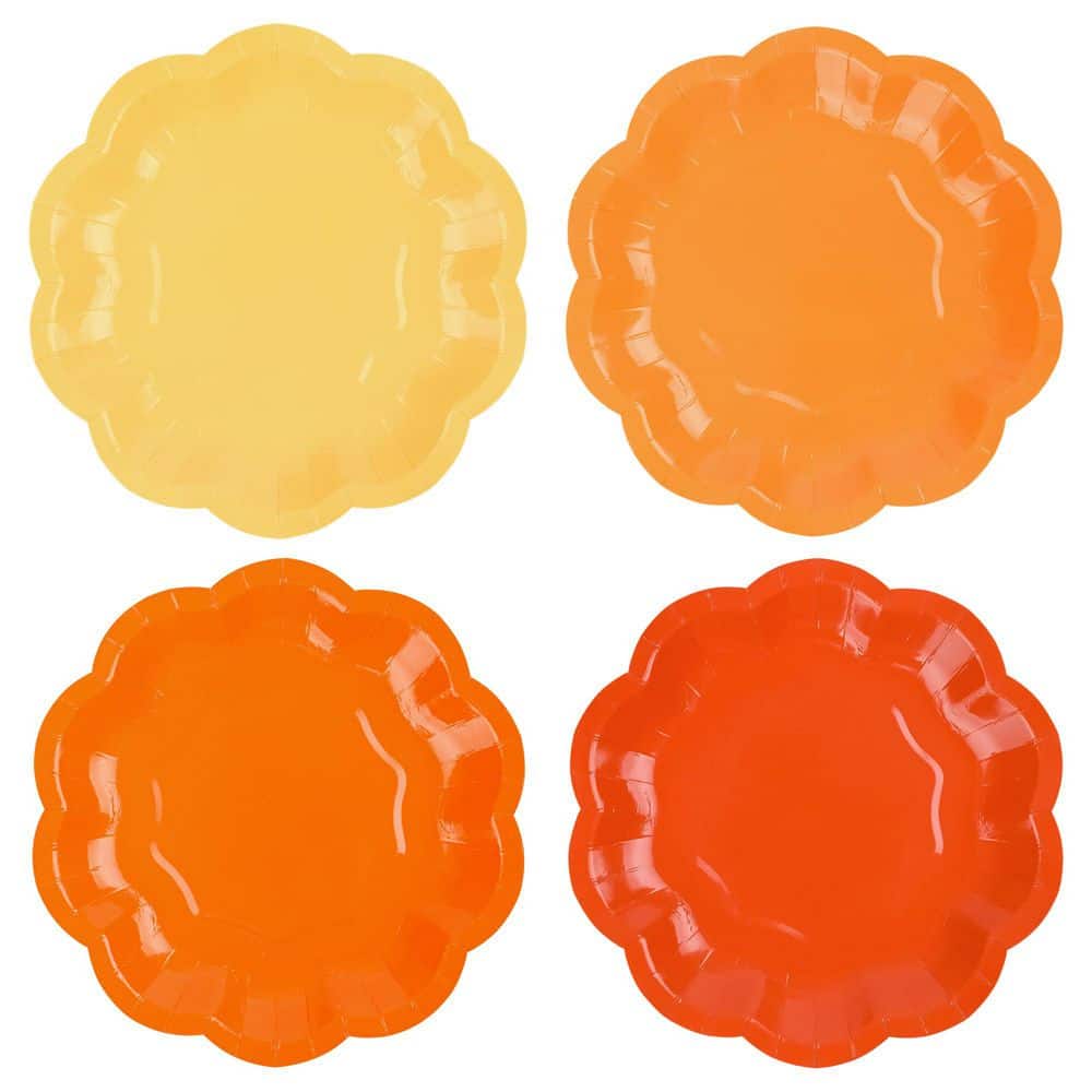 24-Pack 7-Inch Orange Scalloped Paper Plates for Fall, Thanksgiving, Harvest, and Autumn Party Dessert price history on PriceWatchPro