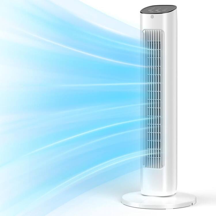COWSAR 30.71 in. 3-Speed Oscillating Tower Fan in White with Digital Display, Auto Mode, Timer and Remote Control