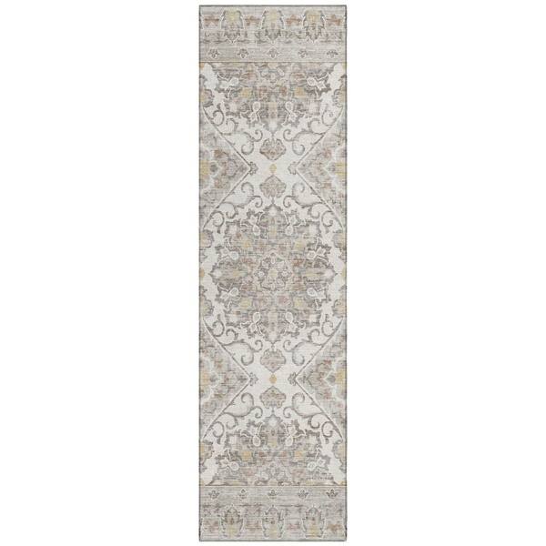 Chantille Machine Washable Indoor/Outdoor Abstract ACN3164 Ivory 2 ft. x 7 ft. Runner Rug