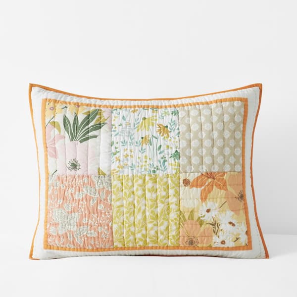 The Company Store Lalita Floral Patchwork Quilt Multi Cotton Standard Sham