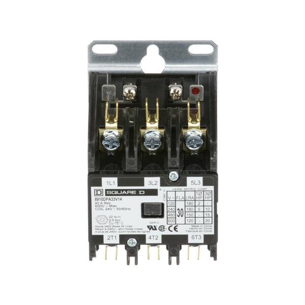 Square D 30 Amp 24-Volt AC 3 Pole Open Definite Purpose Contactor (20-Pack)