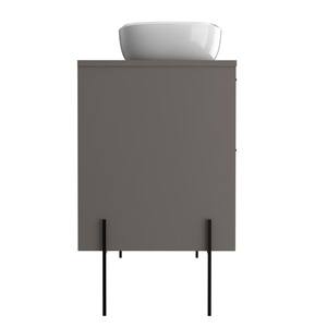 Svedin 32 in. W x 19 in. D x 32 in. H Bath Vanity in Taupe with Composite Vanity Top in Taupe with White Basin