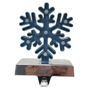 7 in. Blue and Silver LED Lighted Snowflake Christmas Stocking Holder