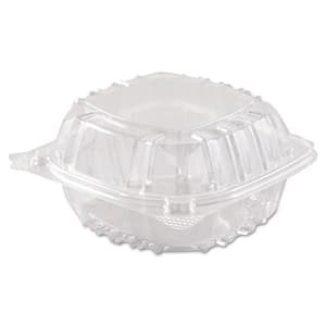 ClearSeal Hinged-Lid Plastic Containers, 5.8 x 6 x 3, Clear (500-Pack)