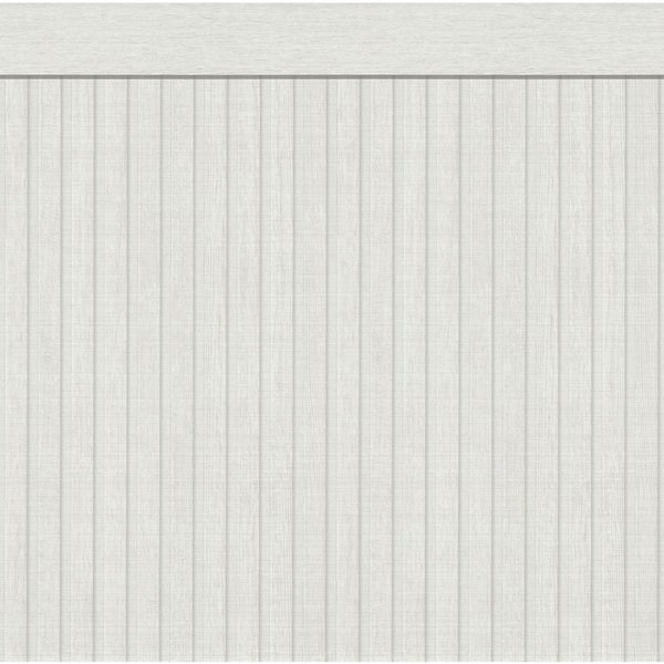 Unbranded Woods and Wicker Collection White Dado Panel Double Width Matte Finish Vinyl on Non-Woven Non-Pasted Wallpaper Sample