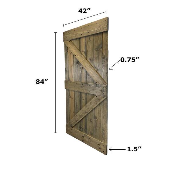 Wellhome K Series 42 In X 84 In Diy Aged Barrel Finished Knotty Pine Wood Barn Door Slab Wb42 E The Home Depot