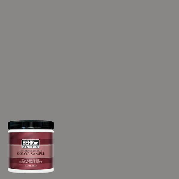 BEHR ULTRA 8 oz. #UL260-4 Pewter Ring Matte Interior/Exterior Paint and Primer in One Sample