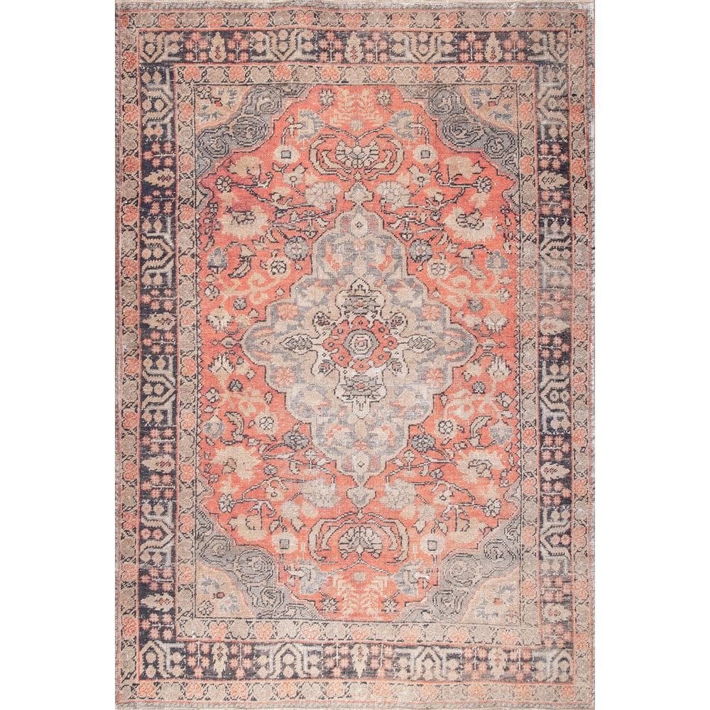 Esmeralda Printed Floral Medallion Flatweave Rust Doormat 3 ft. x 5 ft. Area Rug -  nuLOOM, MKCL08A-305