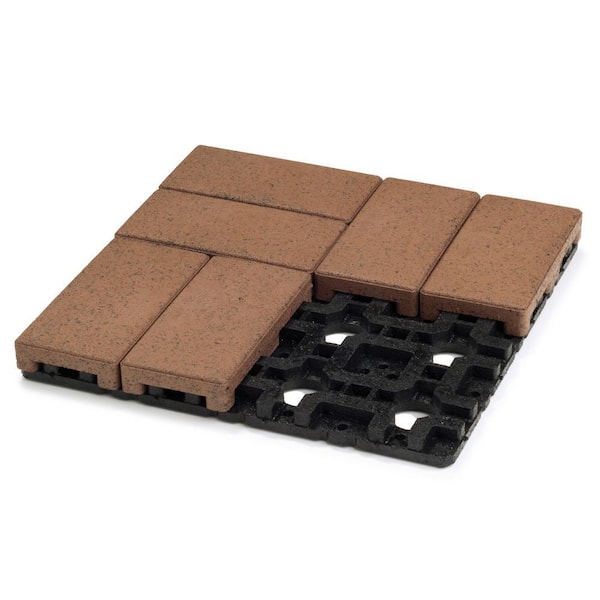 4 in. x 8 in. Pavers with Grid 16 in. x 16 in. x 1.75 in. Boardwalk Composite (1 unit / 1.78 sq. ft.)