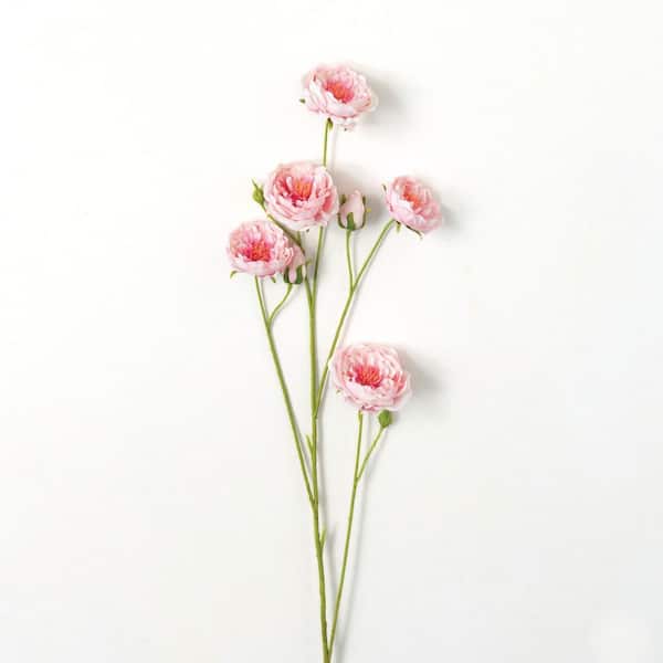 SULLIVANS 42.5 in. Soft Pink Indoor Artificial Rose Flower Spray