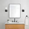 Photo 3 of 24 in. W x 30 in. H Rounded Corner Rectangular Matte Black Medicine Cabinet with Mirror


