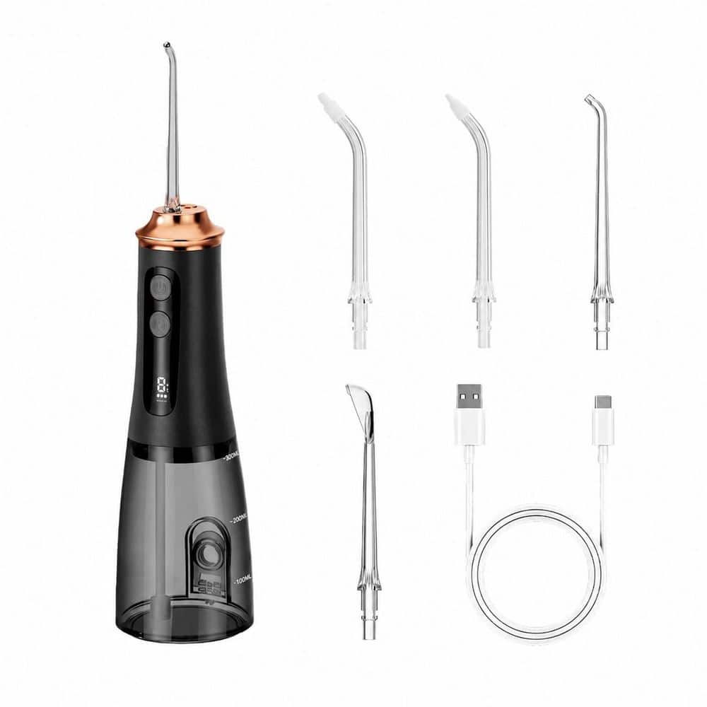 300ml Large Capacity Oral Irrigator 9 Mode Water Flosser with Adjustable Pressure for Gum Care, Black Gold