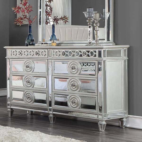 Acme Furniture Varian Mirrrored 8 -Drawer 20 in. Dresser Acme Furniture Varian Mirrrored 8 -Drawer 20 in. Dresser