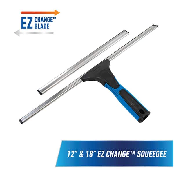 Unger 18 in. EZ Change Squeegee with 12 in. Interchangeable Blade 985610 -  The Home Depot