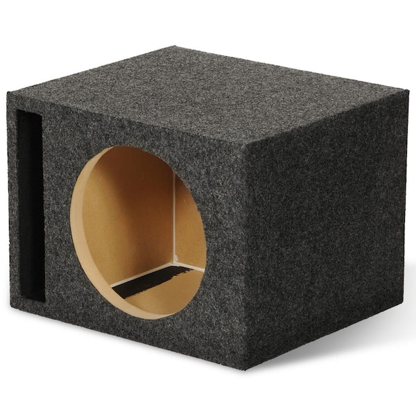 Q POWER QSBASS12 Single 12 in. Vented Slot Ported Subwoofer Sub Enclosure Box