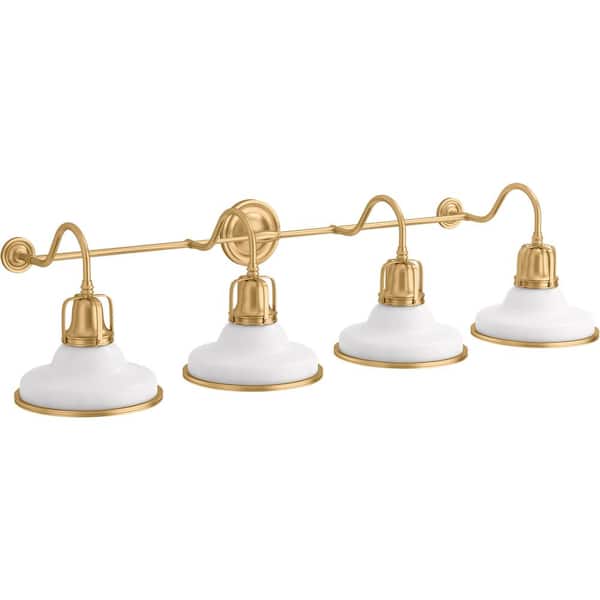 KOHLER Hauksbee 1-Light 10 in. W Black with Brass Trim Sconce