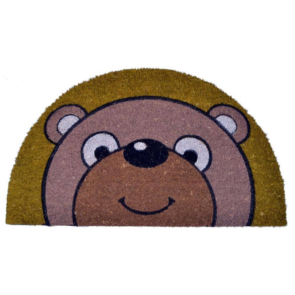 Brown 30 in. x 18 in. Coir Non-Slip Indoor/Outdoor Door Mat