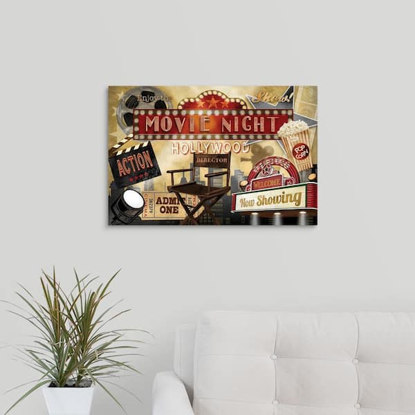 24 in. x 16 in. "Movie Night" by Conrad Knutsen Canvas Wall Art