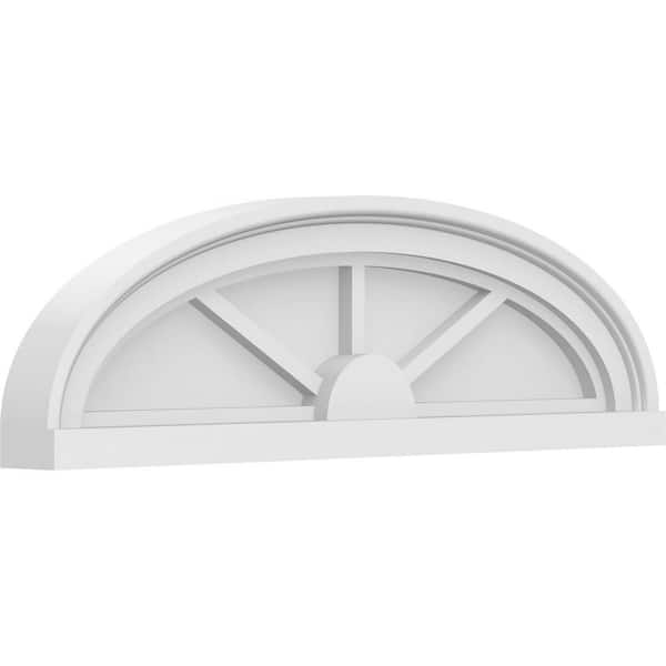 Ekena Millwork 2 in. x 24 in. x 7 in. Elliptical 3-Spoke Architectural Grade PVC Pediment Moulding