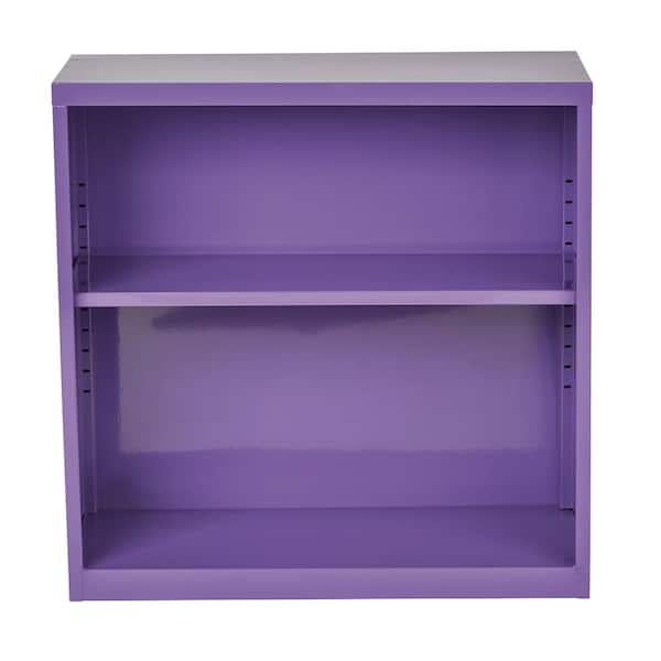 OSP Home Furnishings 28 in. Purple Metal 2-shelf Standard Bookcase with Adjustable Shelves