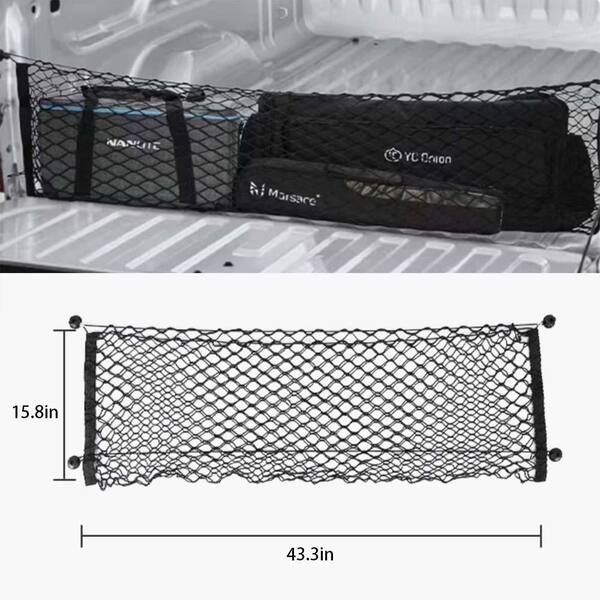 2 Pieces Stretchable Small Cargo Net Pocket Storage Mesh Net Elastic  Automotive Cargo Nets Storage Pouch with 8 Pieces Mounting Screws and Hooks  for